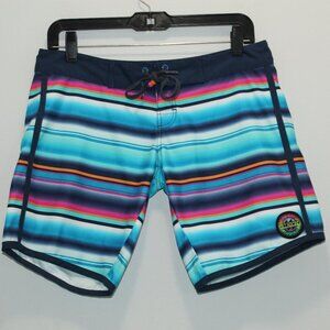 Billabong Striped Multicolor Swim Shorts Size 3